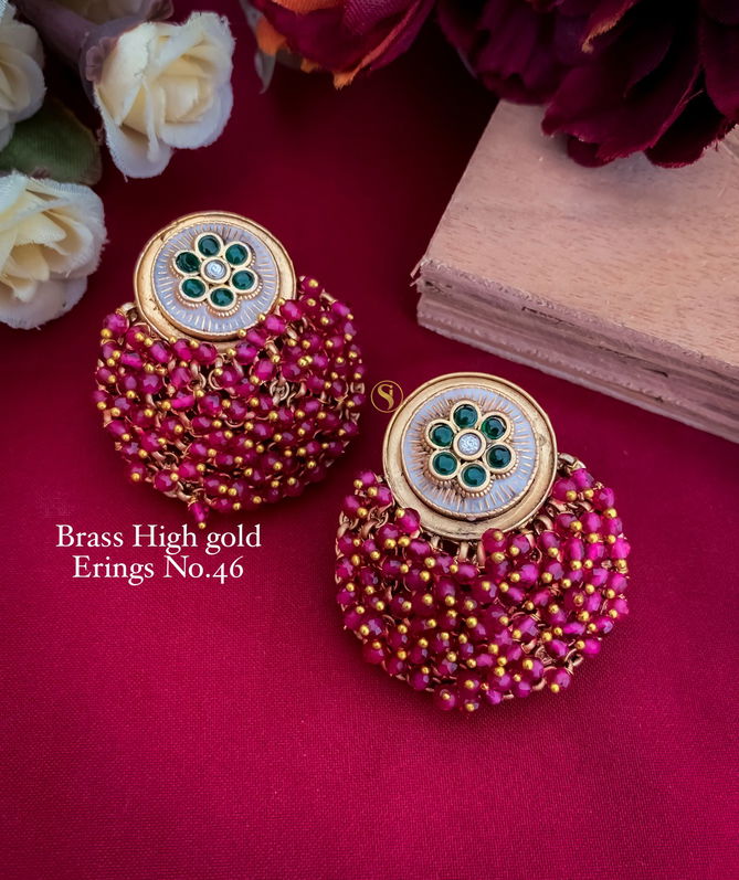  Earrings Brass High Gold Earrings Wholesale Price In Surat

